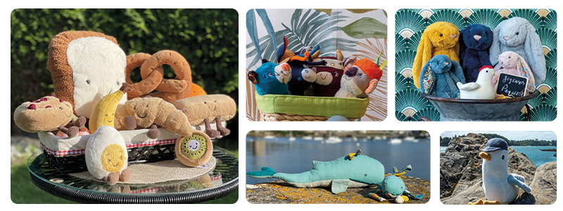 Plusieurs peluches originales pour les enfants